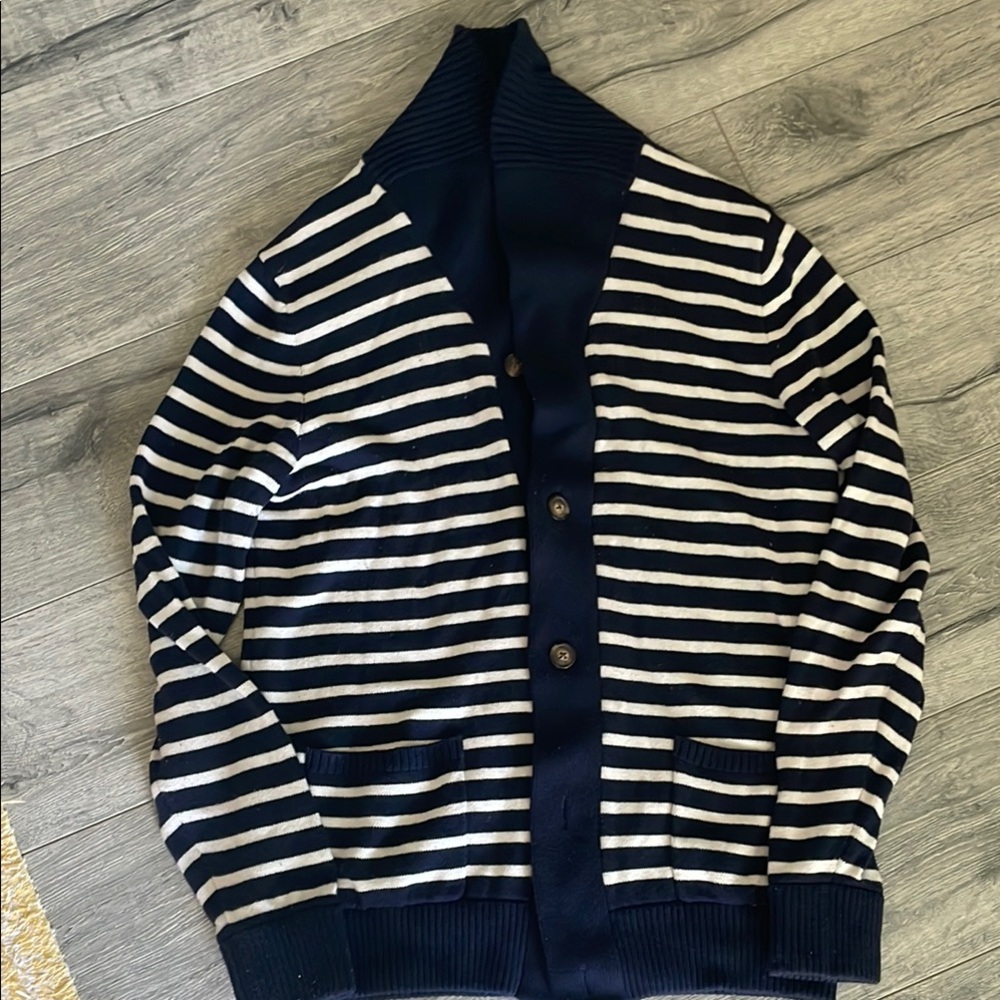 GAP Blue and White Cardigan Sweater